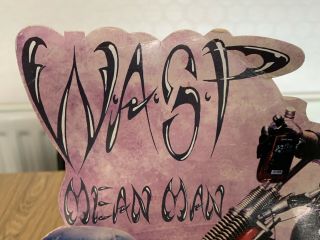 RARE WASP W.  A.  S.  P MEAN MAN SINGLE POINT OF ADVERTISING DISPLAY STAND METAL 3