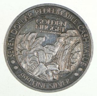 Rare Silver 20.  8 Grams - Golden Nugget Casino Chip - Round.  999 Fine Silver 601