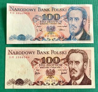 Poland 100 Zlotych Blue Colour Extremely Rare Banknote Major Colour Error