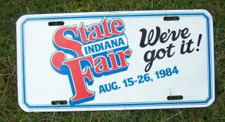 Rare Vintage 1984 Indiana State Fair License Plate,  " We 