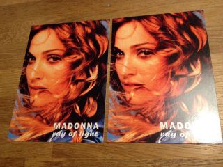Madonna " Ray Of Light " 1998 Set Of 2 Post Cards Scarce Warner Music Denmark Rare