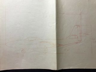 Rare Early Mcdonnell Aircraft Phantom 1 Engineering Drawing
