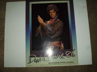 David Bowie Wall Calendar " Rare " 1986 - Vintage Collectable Oop