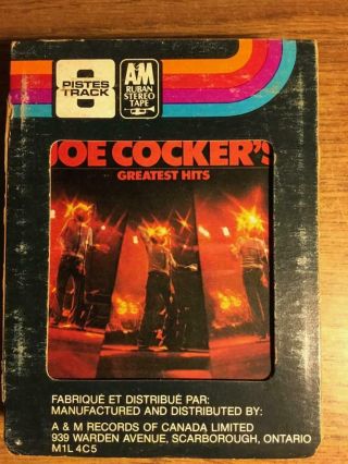 Joe Cocker Greatest Hits Rare (canada) 8 Track Tape Late Nite Bargain