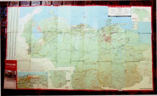 Vintage 1977 Large Road Map Of Highways Of Venezuela And Plan Of Caracas - Rare
