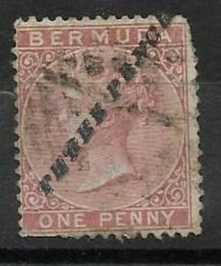 Bermuda 1874 Sc.  C 11 Faults Lightly Cancelled For Genuien 20.  000.  - Rare Stamp