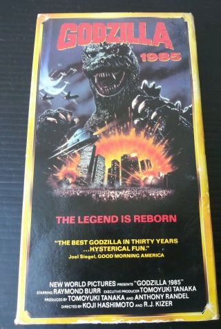 Godzilla 1985 Vhs 1992 Starmaker Vintage Horror Sci Fi Rare The Legend Is Reborn