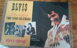 Rare Elvis Presley 1981 - 1982 Illustrated Two Year Calendar 14 X 10