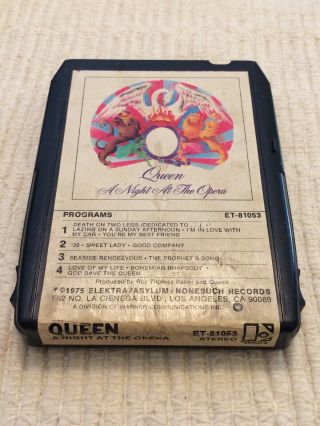 1975 Queen A Night At The Opera Vintage Rare 8 Track Tape