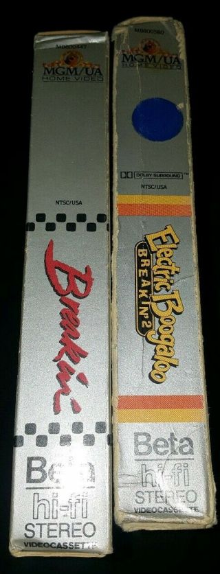 Breakin 1 & 2 Electric Boogaloo RARE 1984 1985 Betamax Beta Tape HIP HOP CANNON 4