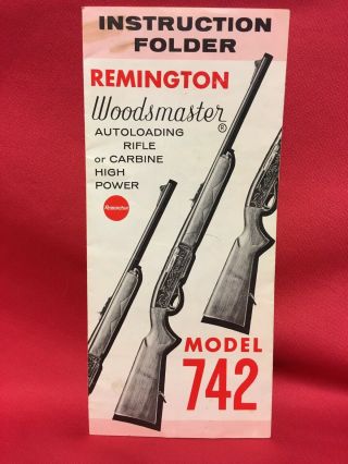 Rare Vintage Remington High Power Model 742 Instruction Folder Autoloading Rife