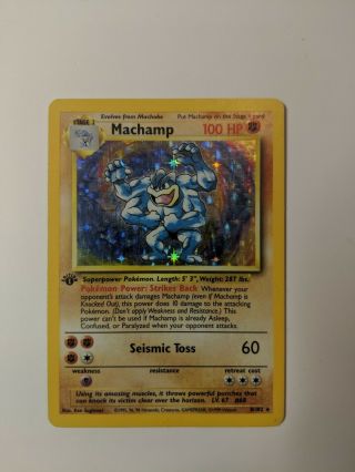 Rare Holographic Machamp Gen 1 Pokemon Card In