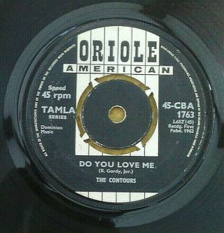 The Contours " Do You Love Me " Rare Pre Uk Motown Orig Oroile 45