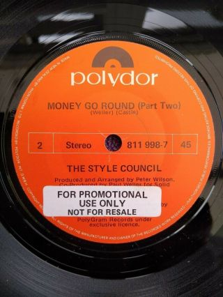 The Style Council - Money Go Round Rare Zealand Demo The Jam Paul Weller