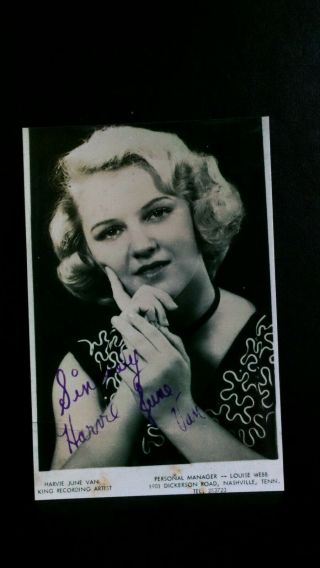 5 RARE Photograph ' s Harvie June Van on King & RCA Records/ CHET ATKINS PRODUCER 2