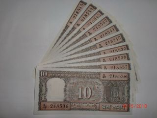 - India Paper Money - 10 X Rs 10/ - Old Notes - R.  N.  Malhotra - Rare - D - 26 Aa4