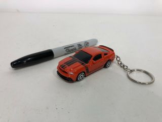 Rare Ford Mustang Boss 302 Custom Key Chain - Die Cast Car Toy Orange V8 Sports