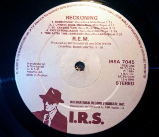 R.  E.  M.  - RECKONING 1984 I.  R.  S.  RECORDS IRSA 7045 Vinyl 1984 Rare Record 4