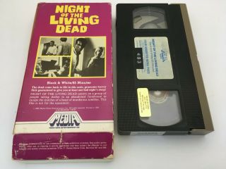 Night of the Living Dead (VHS,  1985) Rare Media M113 Horror w/White Labels/Flaps 2