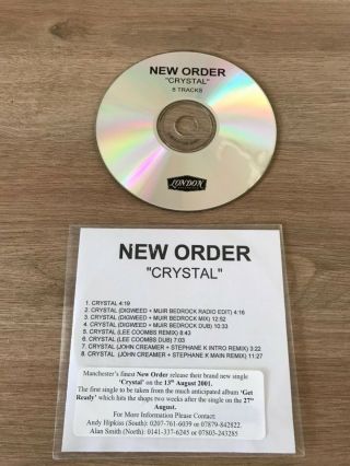 Order Crystal 8 Track Uk Cdr Promo Cd Extremely Rare Promo Sticker
