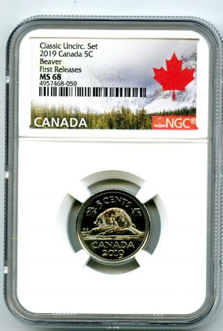 2019 Canada 5 Cent Classic Nickel Ngc Ms68 First Releases Rare Top Pop