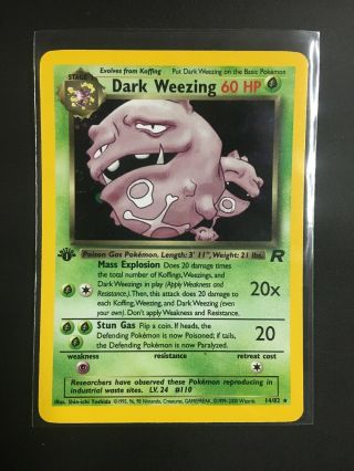 Pokémon Tcg - Dark Weezing 1st Edition - Team Rocket Set 14/82 Holo Rare