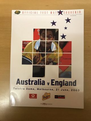 Australia V England 2003 Melbourne Programme Very Rare