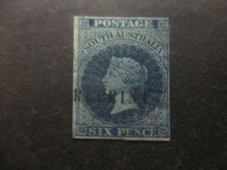 South Australia Stamps: 6d Blue Imperf Reprint - Rare (d410)