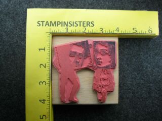 RARE MAN WOMAN POSTOID COUPLD Stampers Anon Rubber Stamp Stampinsisters 875 2