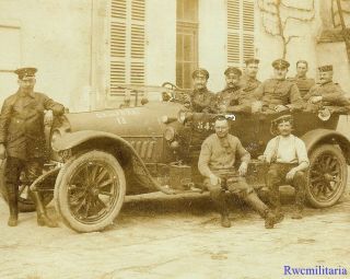 Port.  Photo: Rare Pic German Army Officers Posed W/ Staff Car On Street