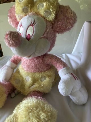 Authentic Disney Store Sugar Sweet Minnie Mouse Pastel Pink Yellow Rare