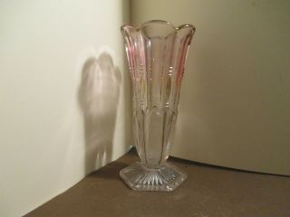 U S Michigan Rose Flash Flower Vase - 8 " Guc Rare 1900 