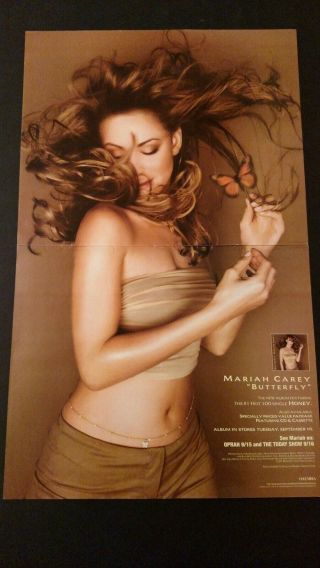 Mariah Carey " Butterfly " (1997) Large Rare Print Promo Poster Ad