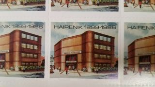 1986 Armenia Armenian Hairenik Cinderella Stamps Full Sheet Rare 15 Arf Revenue