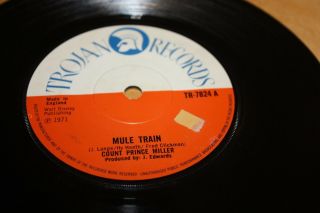 Rare Reggae Single - Count Prince Miller - Mule Train - 1971 Trojan - Tr 7824