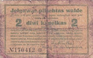 2 KOPEKEN VG BANKNOTE FROM GERMAN OCCUPIED LITHUANIA 1915 RARE 2