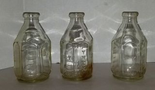 Set Of 3 Vintage Antique Pyrex Glass Baby Bottle 4 Oz Made In Usa Rare