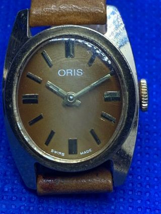Rare 60s Oris Vintage Ladies Mechanical Watch Cal.  701 7 Jewels With Rare Dial