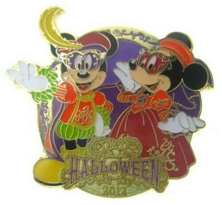 2012 Japan Tokyo Disney Sea Halloween Mickey Minnie Mardi Gras Pin Rare