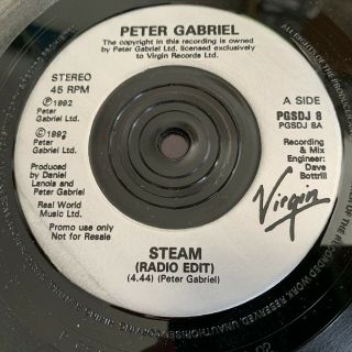 Peter Gabriel - Steam - Promo 7 " Single - Pgsdj 8 - Radio Edit - Genesis - Rare