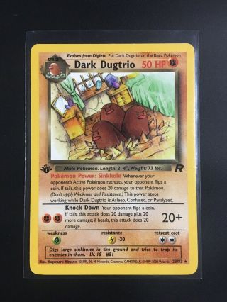 Pokémon Tcg - Dark Dugtrio 1st Edition - Team Rocket Set 23/82 Non Holo Rare