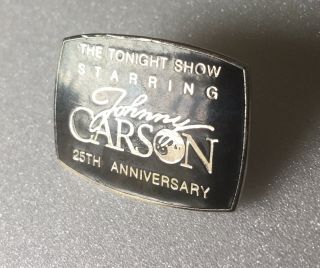 1987 Rare Nbc Johnny Carson Tonight Show 25th Anniversary Show Promotion Pin -