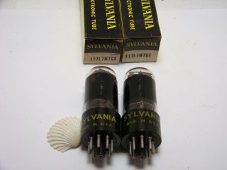 Rare 1950s Matched Pair 2 Sylvania 11l7m7gt Vtg Amp Vacuum Tube Nos Nib