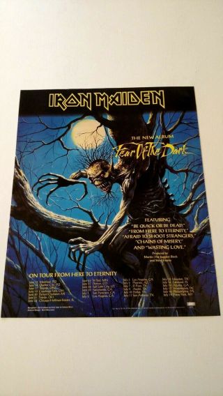Iron Maiden " Fear Of The Dark " Rare Print Promo Poster Ad
