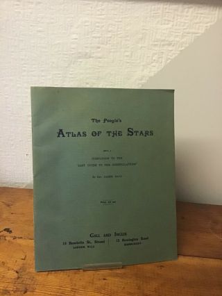 Rare Pamphlet: The People’s Atlas Of The Stars By Rev.  Gall - Star Maps,  Images