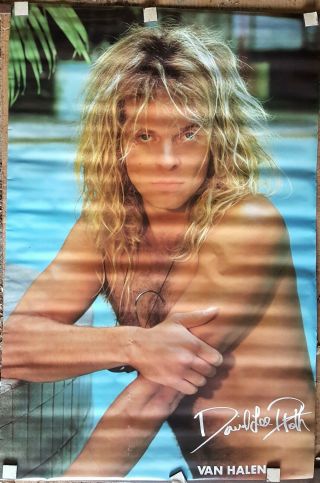 Van Halen David Lee Roth Pool Poster 1983 Approx 23 X 35 Rare