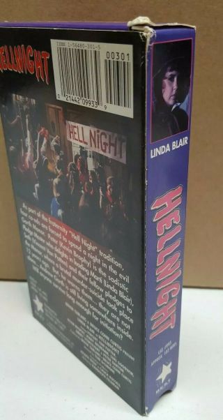 Hell Night (VHS,  1981) Linda Blair Horror Slasher Rare Non - Rental 3