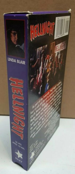 Hell Night (VHS,  1981) Linda Blair Horror Slasher Rare Non - Rental 4