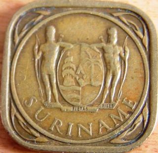 Surinam Suriname 5 Cents / Stuiver 1966 Medal Allignment Rare Coin