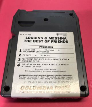 Loggins & Messina The Best Of Friends 8 Track Tape 1976 Rare 2
